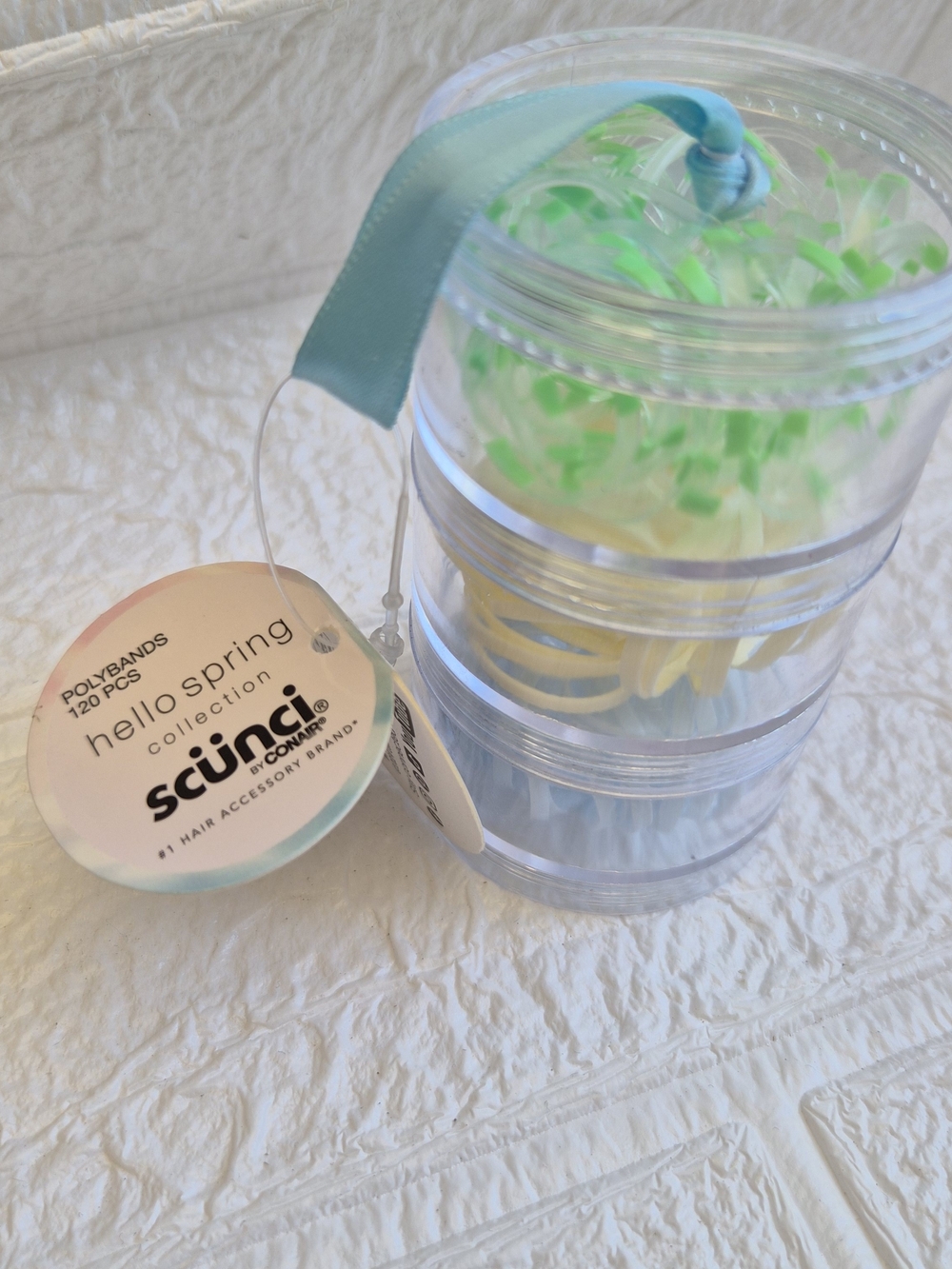 Scunci Hello Spring Polybands Hair Ties - Pastel Green & Yellow